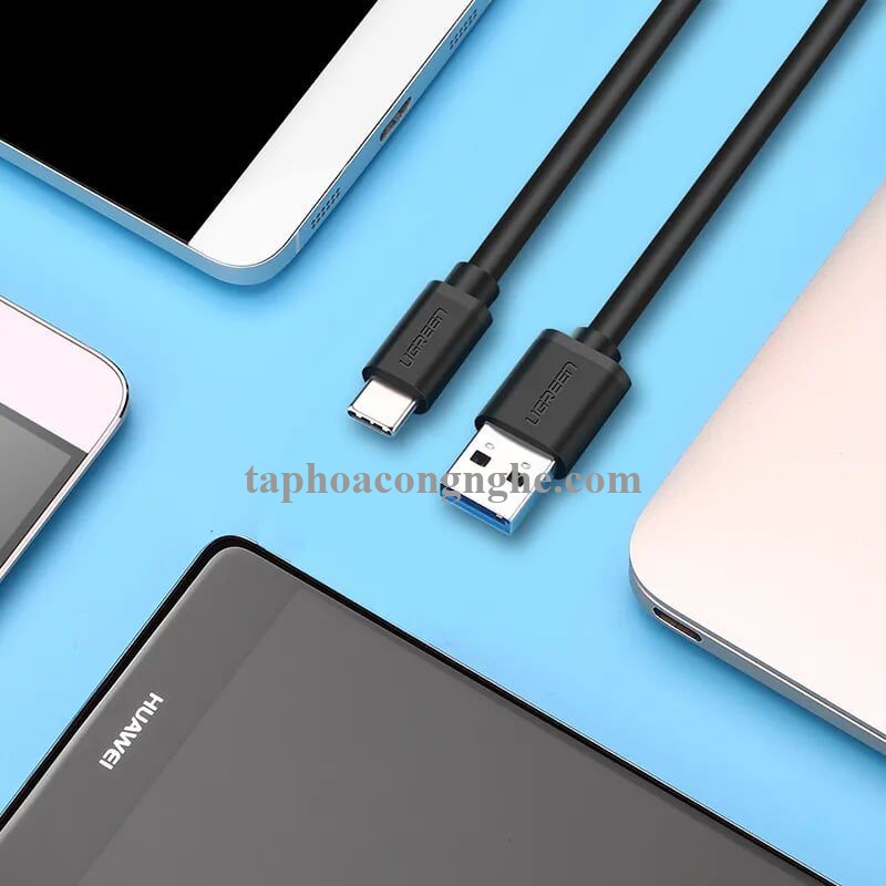 Ugreen 20881 0.5M màu đen Cáp dữ liệu USB 3.0 sang Type-C truyền dữ liệu từ máy tính ra điện thoại dài US184 30020881